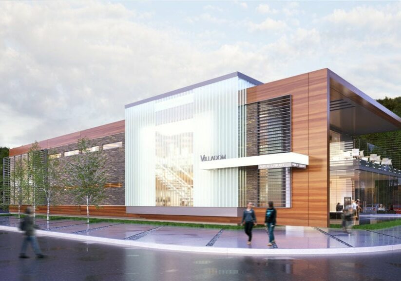 Library rendering done by Mojo Stumer for public spaces